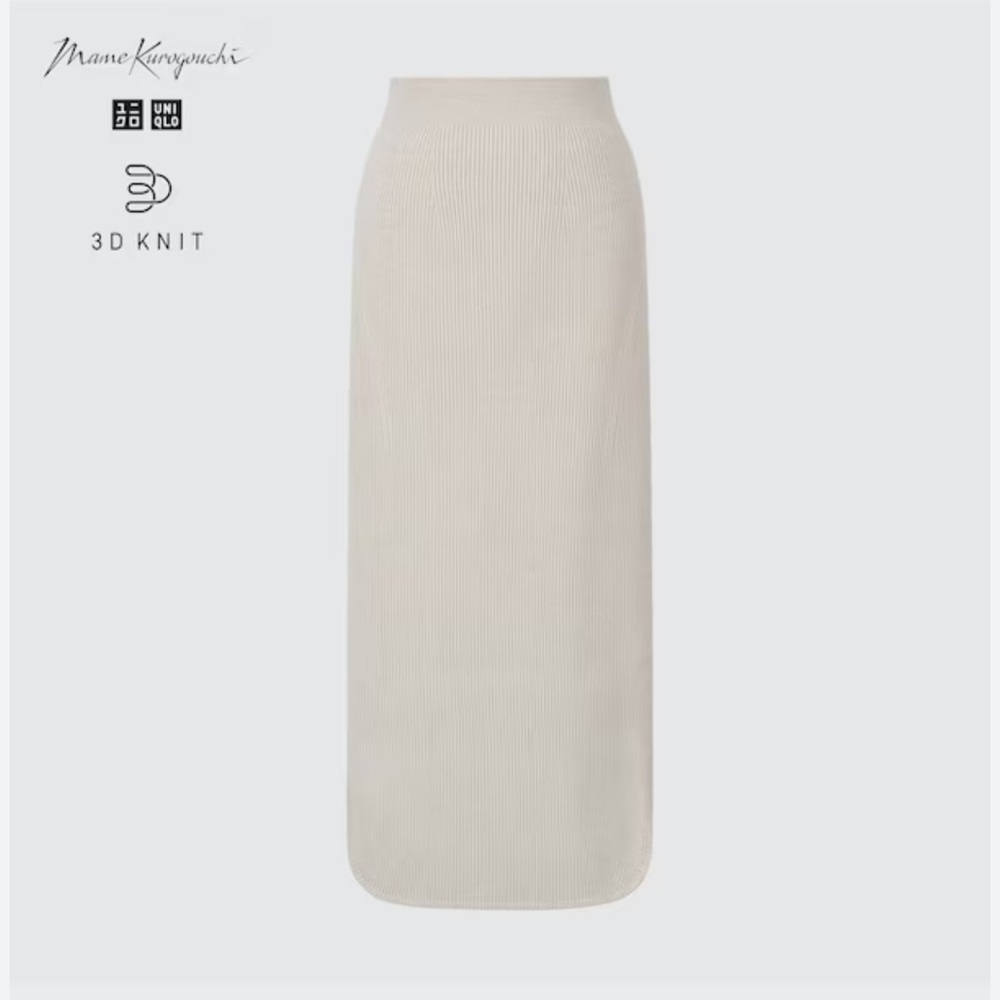 UNIQLO Knit Ribbed Side Slit Skirt - Picture 3 of 6